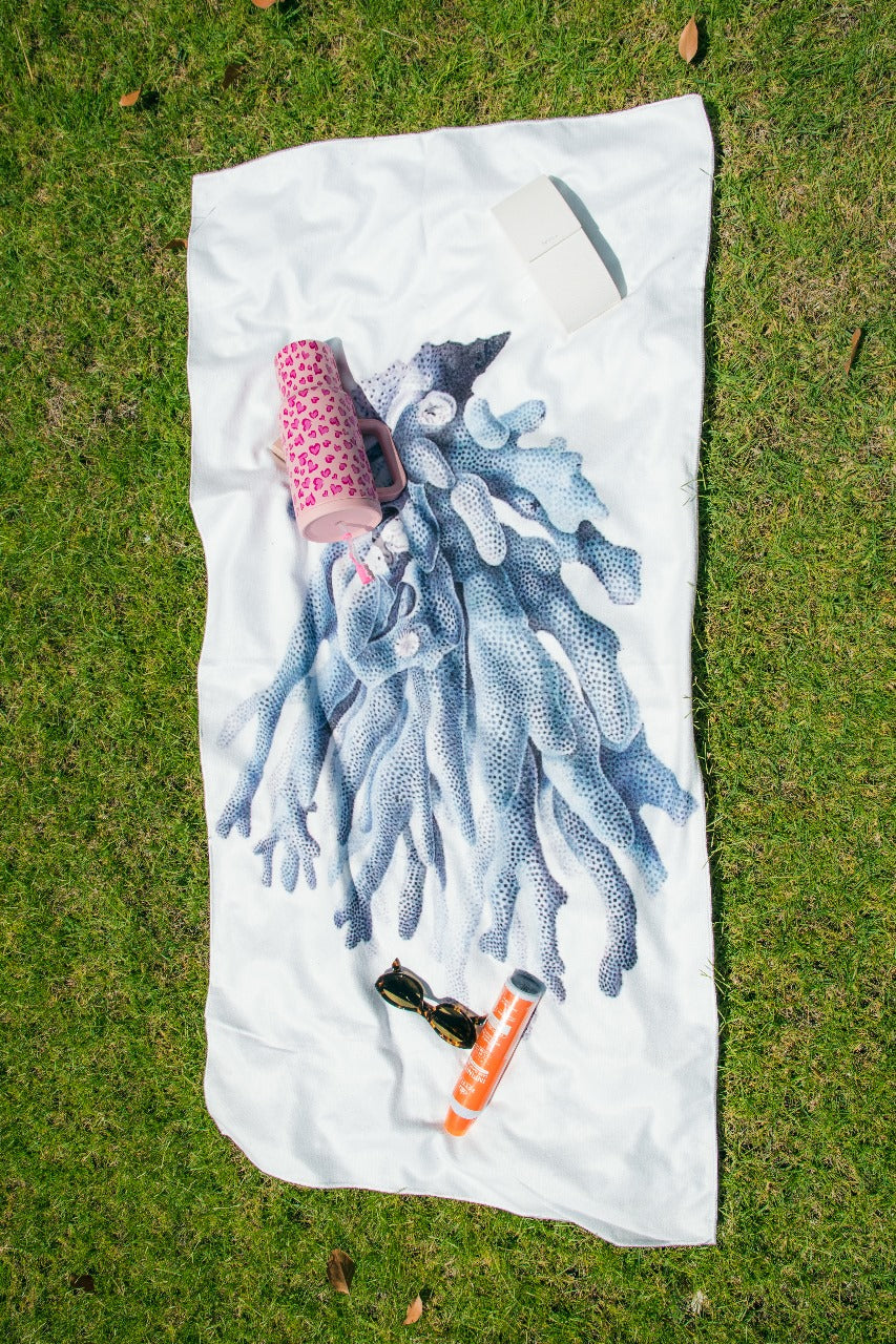 Ocean Coral Print Beach Towel