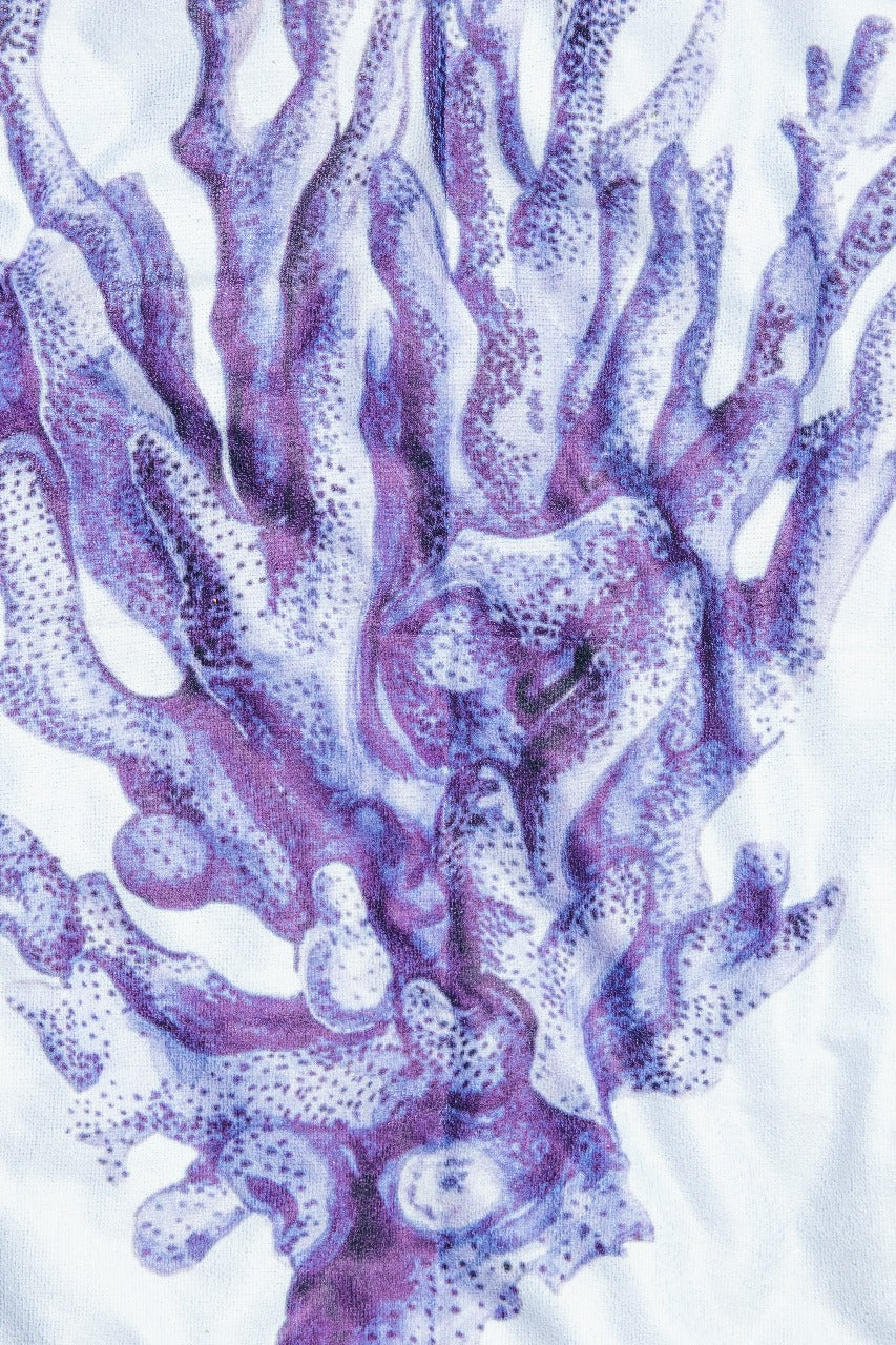 Purple Coral Reef Print Beach Towel