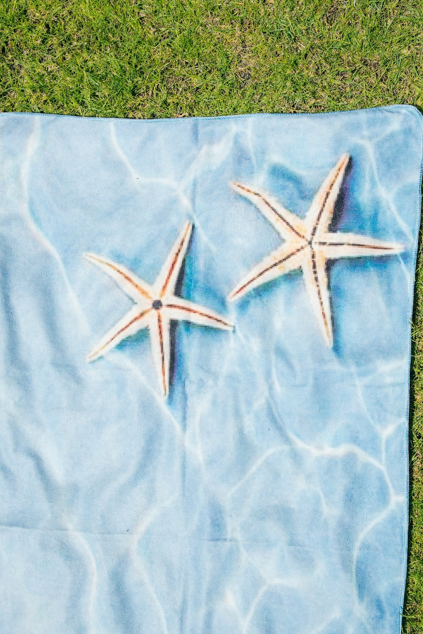 Starfish Pool Print Beach Towel