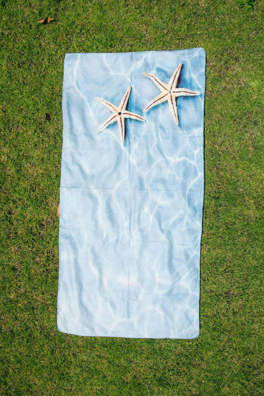 Starfish Pool Print Beach Towel