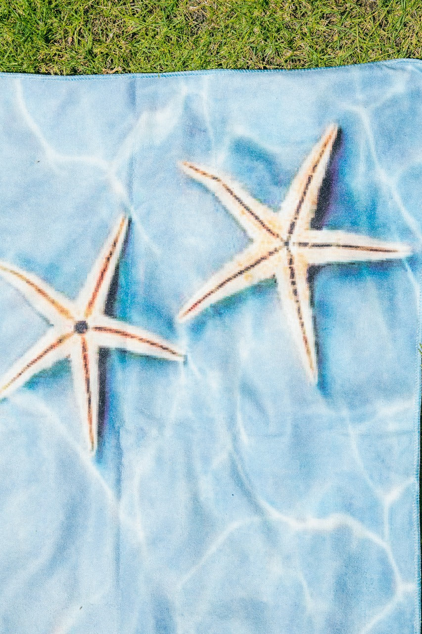 Starfish Pool Print Beach Towel