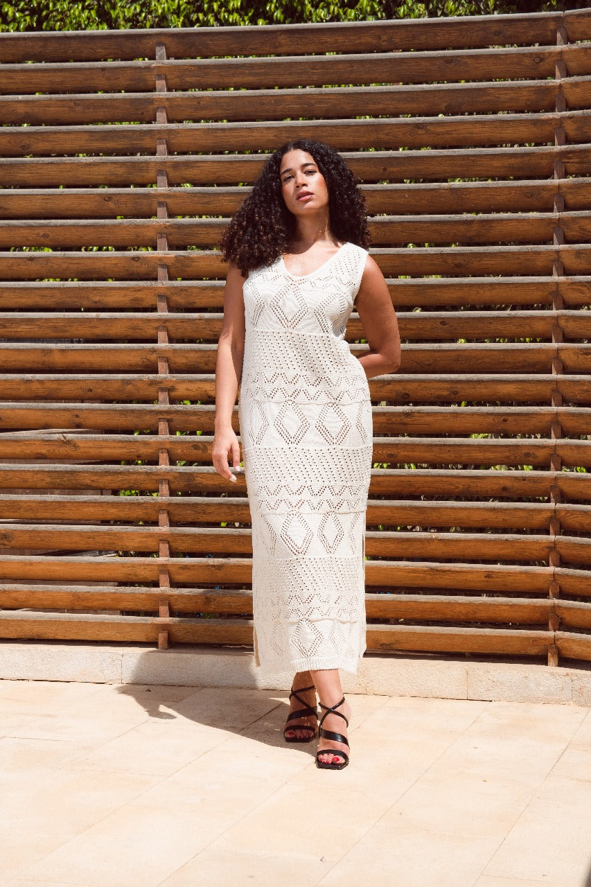 Serena Crochet Knit Cover-Up Dress