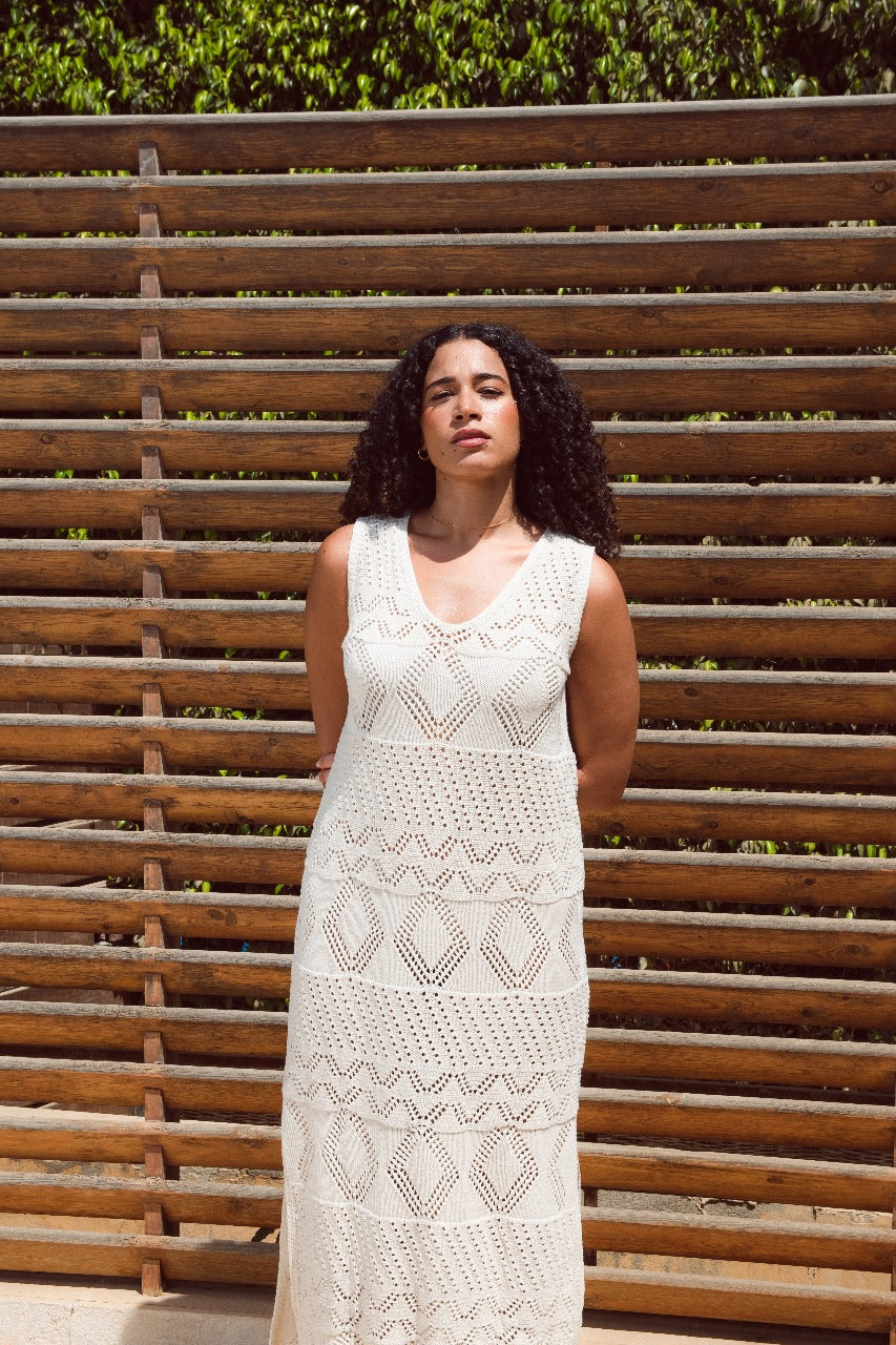 Serena Crochet Knit Cover-Up Dress