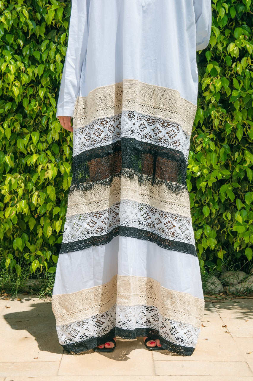 Camila Embroidered Panel Maxi Shirt Dress